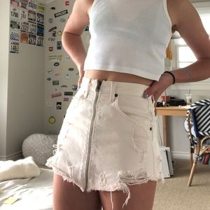 pink carmar denim skirt